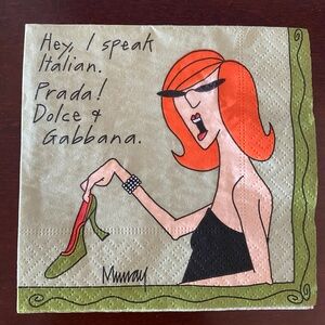 70-100 Fashion Paper Napkins by Murray.  New.  Italian Product Theme.